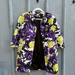 Anne Klein  Floral Jacquard Coat, size xs
